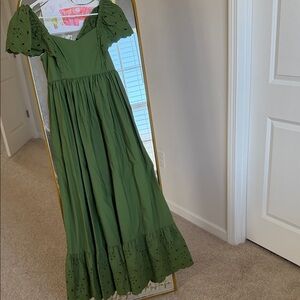 Crown & Ivy Green Eyelet Maxi Dress
